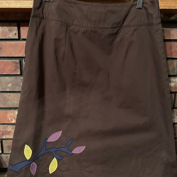 Boden brown skirt with bird & tree art - Picture 4 of 4